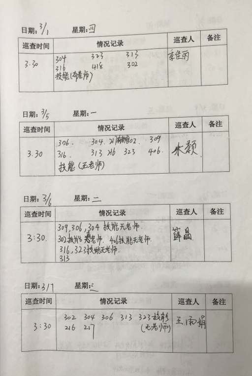 学生会巡查记录1